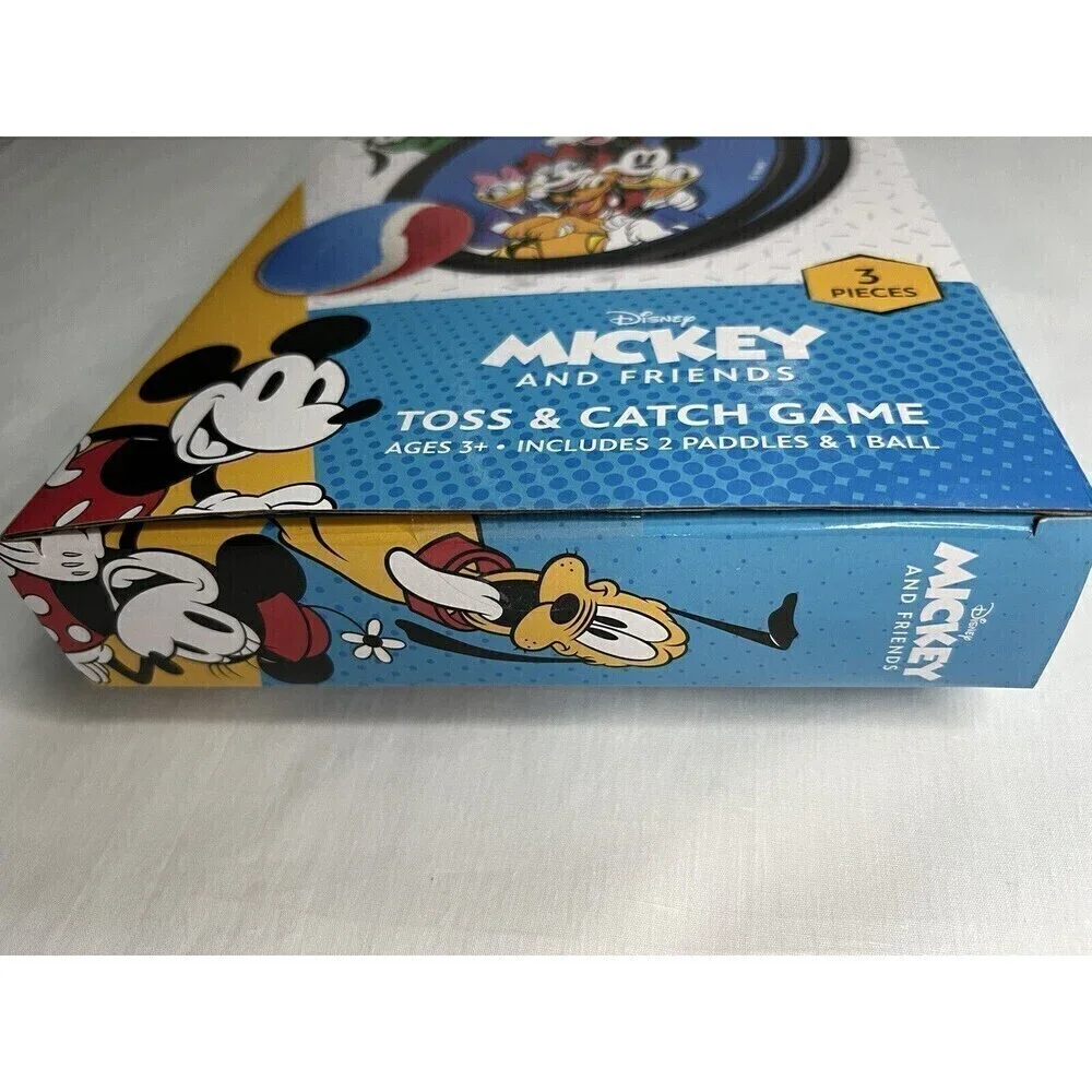 New Disney Mickey Toss and Catch Game, Grip Paddles, Kids Outdoor Sports